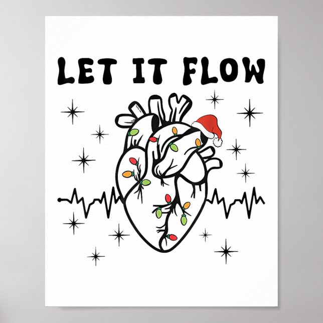 Póster Gracioso Que fluya Anatomía Corazón Enfermera Card (Frente)