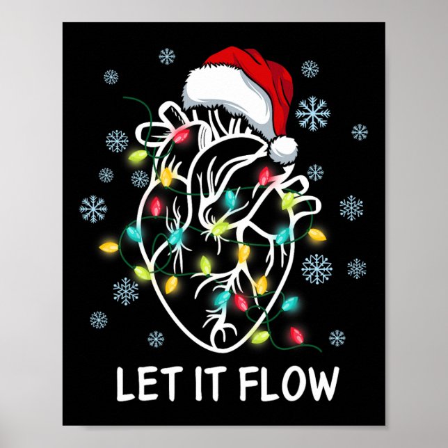 Póster Gracioso Que fluya Anatomía Corazón Enfermera Card (Frente)