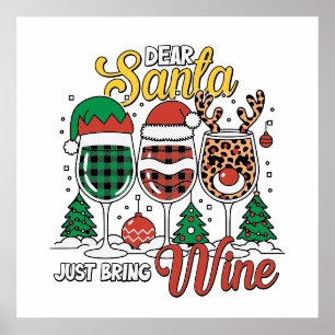 Póster Gracioso querido vino de Santa