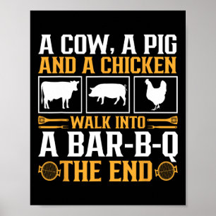 Póster Gracioso Rbecue Bbq Chiste Grill Lover Pitmaster G