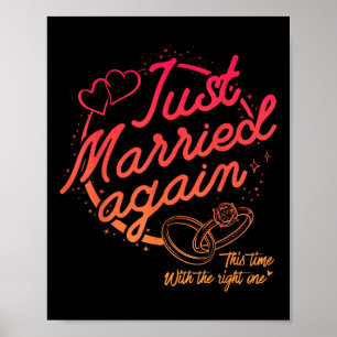 Póster Gracioso recién casado de nuevo novia Groom Pareja
