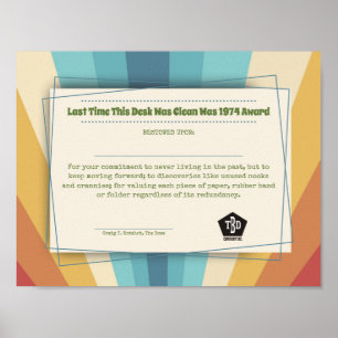 Póster Gracioso reconocimiento de escritorio desordenado