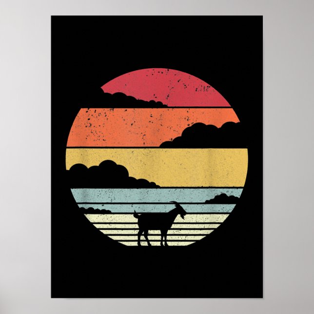 Póster Gracioso regalo de cabra vintage (Frente)