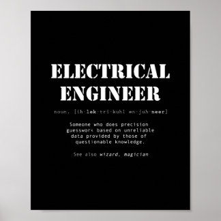 Póster Gracioso regalo de definición de ingeniero eléctri