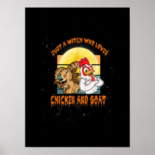 Póster Gracioso Regalo de disfraces de pollo y cabra de H