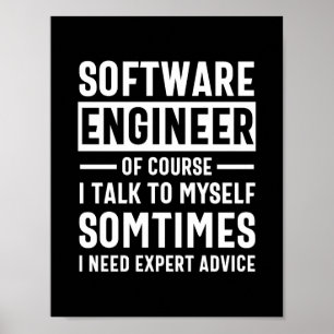 Póster Gracioso regalo de ingeniero de software de progra