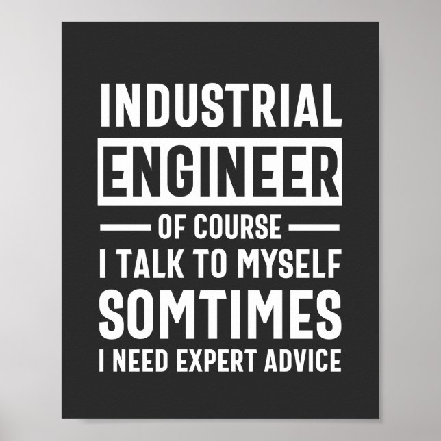 Póster Gracioso regalo de ingeniero industrial (Frente)