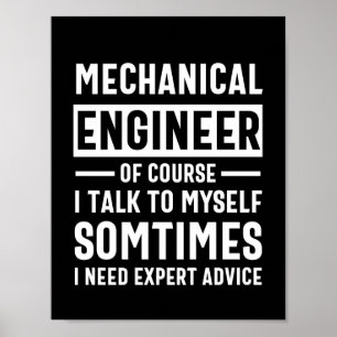 Póster Gracioso regalo de ingeniero mecánico