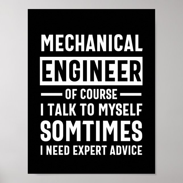 Póster Gracioso regalo de ingeniero mecánico (Frente)