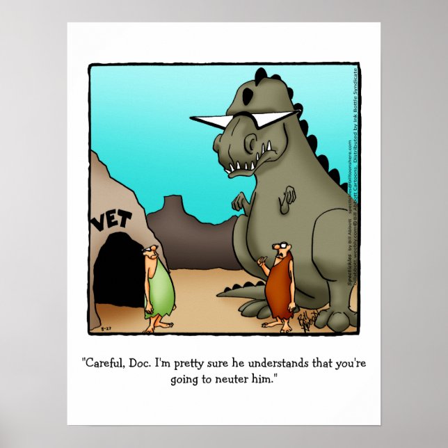 Póster Gracioso regalo de Poster de humor de dinosaurios (Frente)
