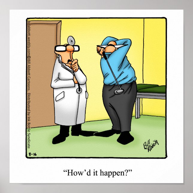 Póster Gracioso regalo de Poster de Humor de Golf (Frente)