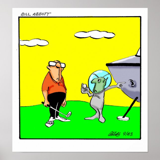 Póster Gracioso regalo de Poster de Humor de Golf (Frente)