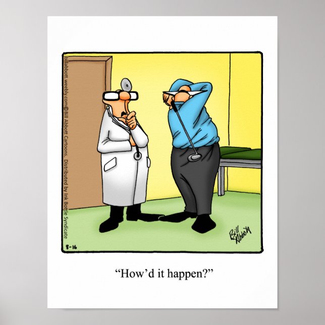 Póster Gracioso regalo de Poster de Humor de Golf (Frente)