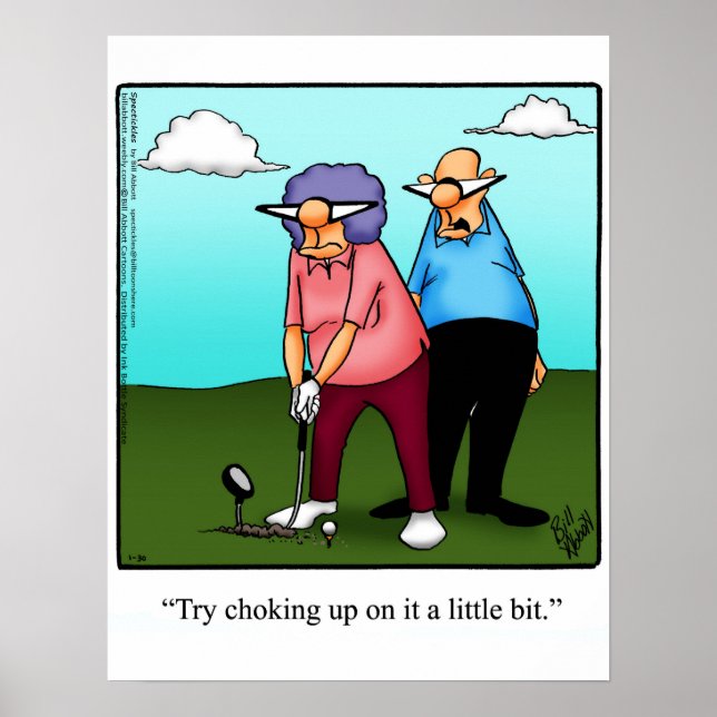 Póster Gracioso regalo de Poster de Humor de Golf (Frente)