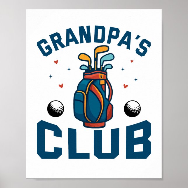 Póster Gracioso regalo del club de golf del abuelo (Frente)
