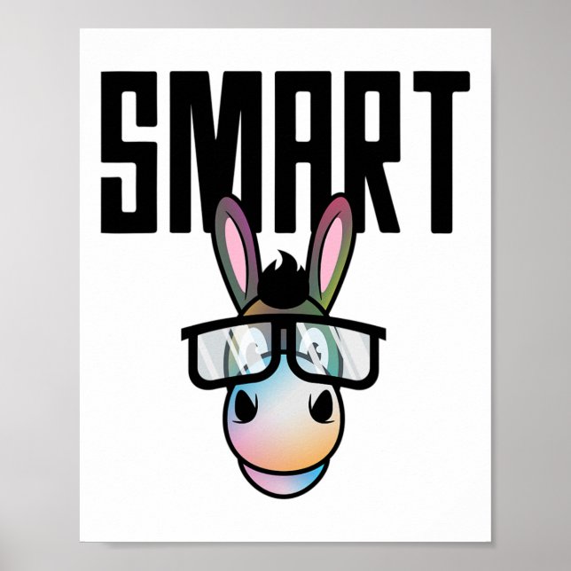 Póster Gracioso regalo para caballos de burro inteligente (Frente)