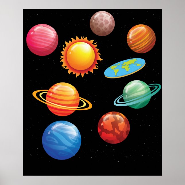 Póster Gracioso regalo plano de la tierra para hombres pl (Frente)