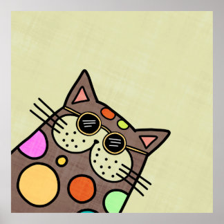 Póster Gracioso retrato de gato Personalizado lindo