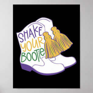 Póster Gracioso retro sacude tu disfraz de Bootie Mardi G