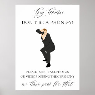 Póster Gracioso Rótulo de Boda de Ceremonia Sin Conexión