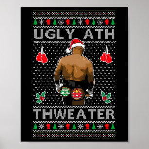 Póster Gracioso Santa Boxing Ugly Ath Sweater Merry Chris