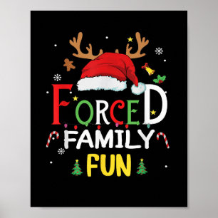 Póster Gracioso Santa Hat obligó a la familia a divertirs