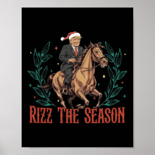 Póster Gracioso Santa Trump Rizz La Temporada Hace Festín