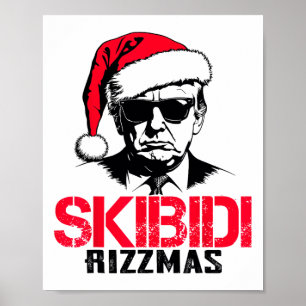Póster Gracioso Santa Trump Skibidi Rizzmas Esta Temporad
