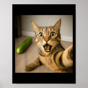 Póster Gracioso Selfie De Gato Impactado Con Diseño De Me