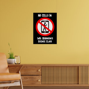 Póster Gracioso sin células en la sala de ciencias
