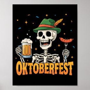 Póster Gracioso Skeleton Bebe Alemana Hombres Mujeres