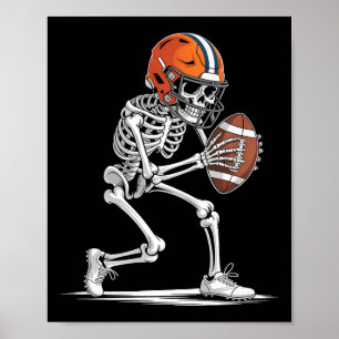 Póster Gracioso Skeleton Football Halloween Costume niños
