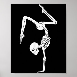 Póster Gracioso Skeleton Gymnastics Halloween Costume Sok