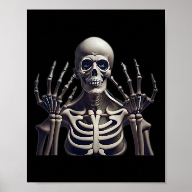 Póster Gracioso Skeleton Halloween Para Mujeres Jóvenes (Frente)