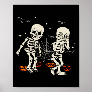 Póster Gracioso Skeleton Kids Griddy dance Halloween Tric