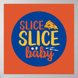 Póster Gracioso Slice Baby Pizza Lover Retro Cocina Deco