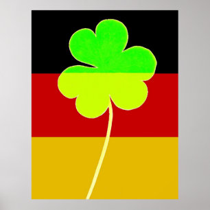 Póster Gracioso St. Patrick Flag German Shamrock