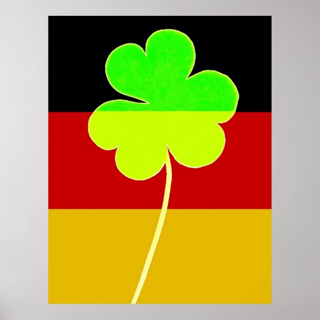 Póster Gracioso St. Patrick Flag German Shamrock (Frente)