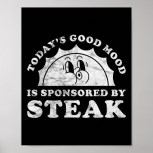 Póster Gracioso Tapón Retro Vintage O Carne Bbq Barbescu