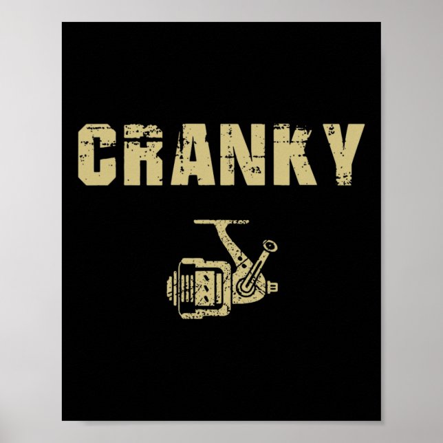 Póster Gracioso Tee De Pesca Para Hombres Cranky Funny (Frente)