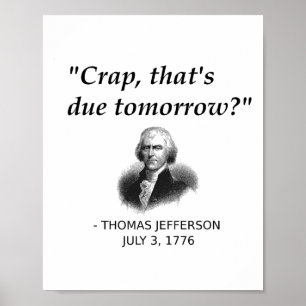 Póster Gracioso Thomas Jefferson Estudiante De Historia D