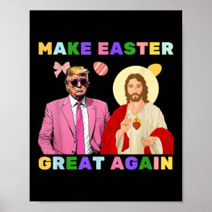 Póster Gracioso Trump Jesucristo Hacer Grande La Pascua D