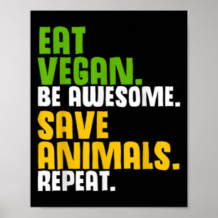 Póster Gracioso Vegetariano Guay Diet Veggie Veganism Wor