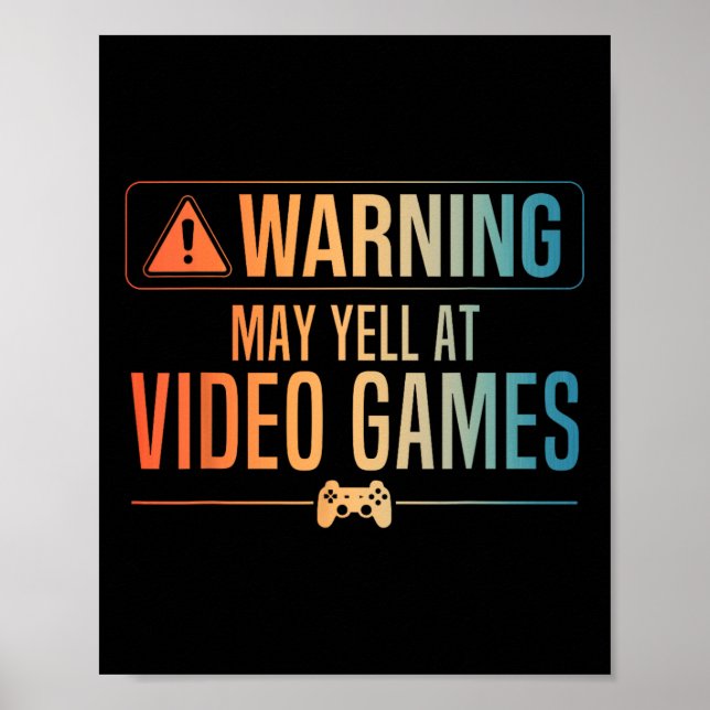 Póster Gracioso Video Game Art Para Hombres Gaming Nerd P (Frente)