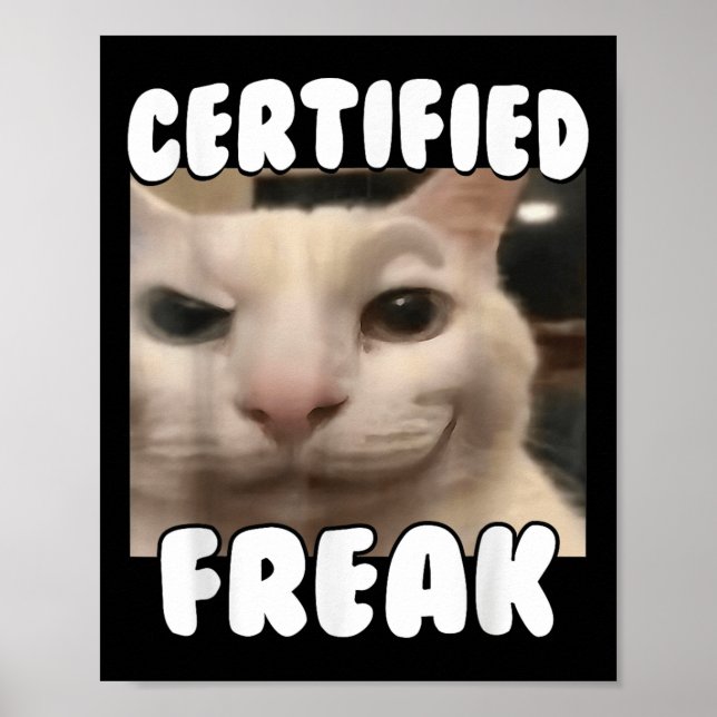 Póster Gracioso y falso certificado maldice a un tonto ga (Frente)