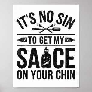 Póster Graciosos Bbq Tees Para Hombres Mujeres Parrilland