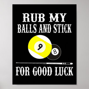 Póster Graciosos Billiards En Camisas Ropa Mis Y Palo Par