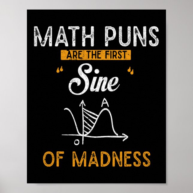 Póster Graciosos Cálculos Los Puns De Matemáticas Son El  (Frente)