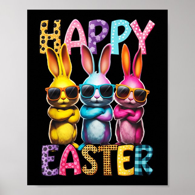 Póster Graciosos conejitos de Guay de Pascua Felices Niño (Frente)