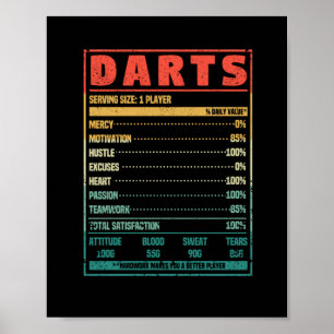 Póster Graciosos dardos nutrientes datos dardos equipo de